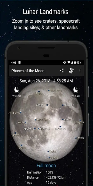 <p><strong>與月亮和太陽一起</strong><br>Phases of the Moon Pro充當智能天文鍾,讓用戶監測月光和陽光的變化。該應用程序集成了自然日期和時間日曆,提供了全麵的時間和空間視圖,使用戶能夠每小時、每天和每月跟蹤月球變化。用戶還可以觀察全天和跨季節的陽光變化,創造整體的天文體驗,增強他們對時間和空間的學術視角。</p>
<p><img src=