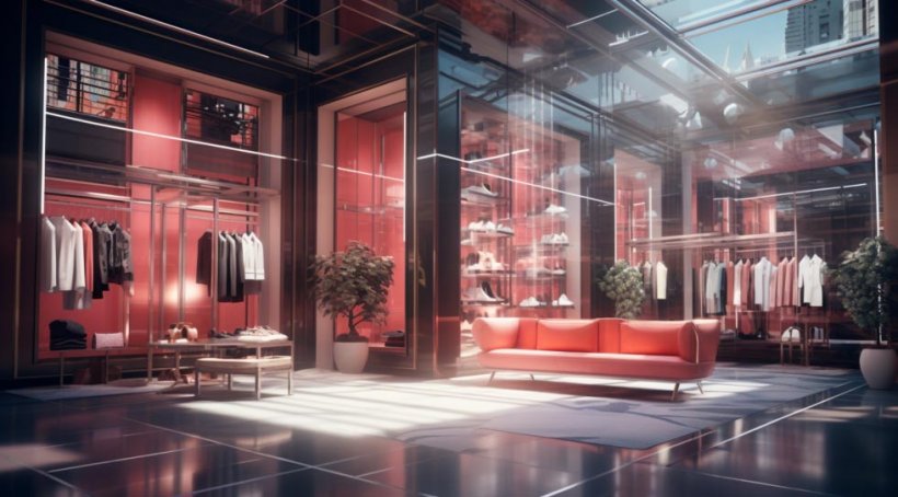 ein luxuriöser Schrank voller Kleidung