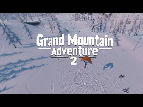 Grand Mountain Adventure 2 gameplay screenshot showing expansive snowy mountains