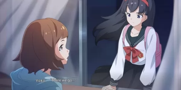 전형적인 애니메이션 스타일의 보트에 4 명이 사진을 찍었습니다.