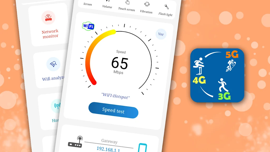WiFi, 5G, 4G, 3G H+ speed test 螢幕截圖 0