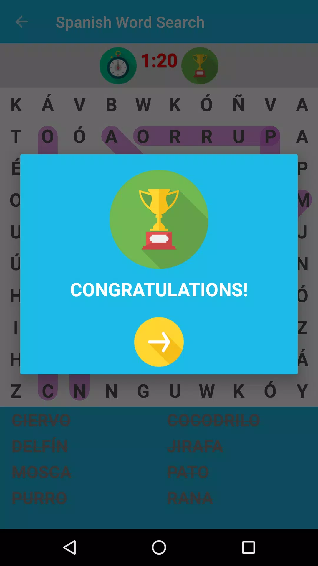 Spanish Word Search Game スクリーンショット 1
