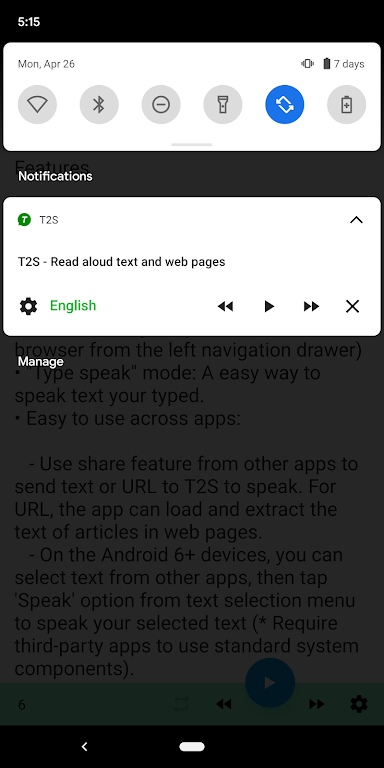 T2S: Text to Voice/Read Aloud Captura de pantalla 3