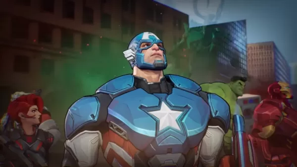 Captain America gazing upward before the rest of the Avengers