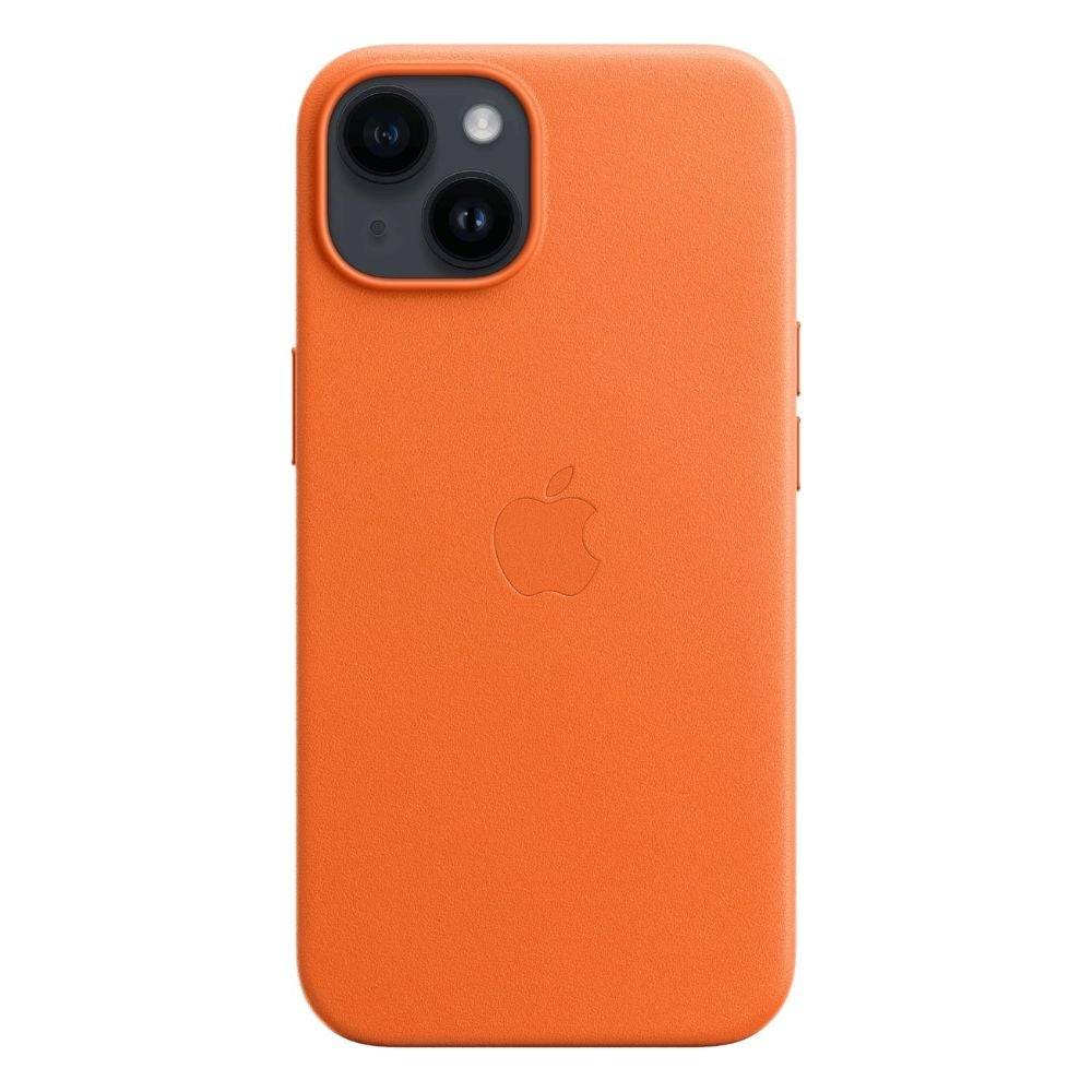 Apple iPhone 14 плюс кожаный чехол с Magsafe - Orange