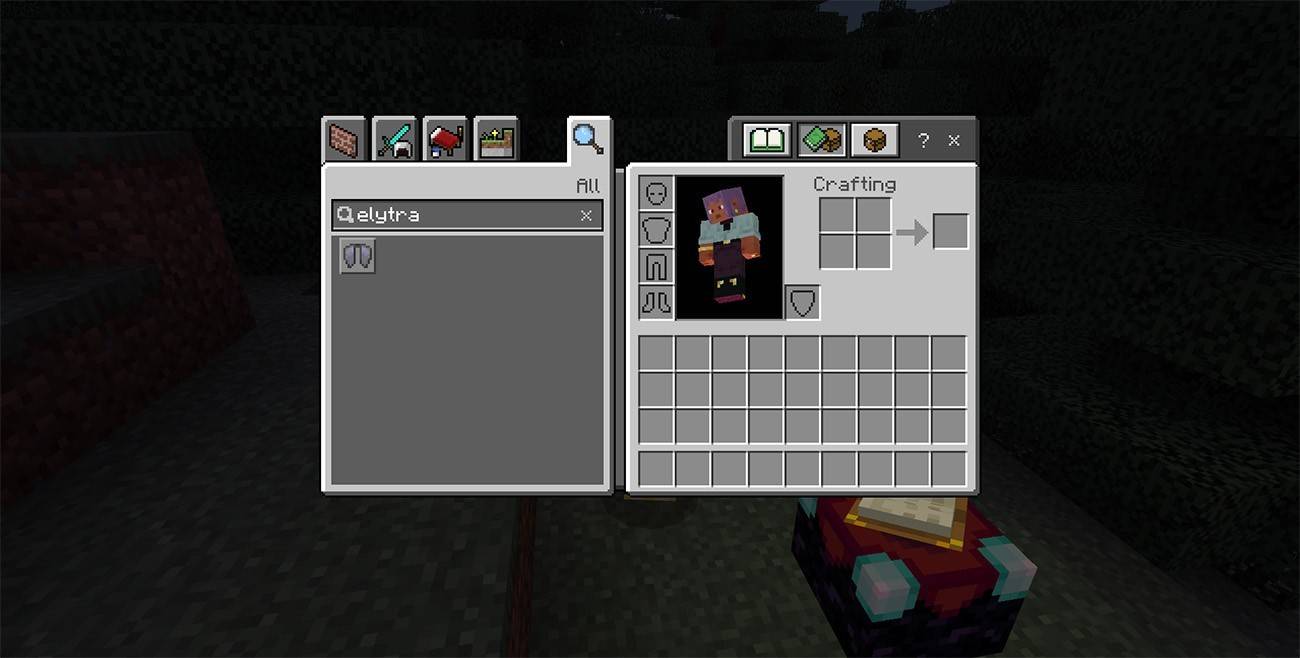 Elytra im kreativen Modus
