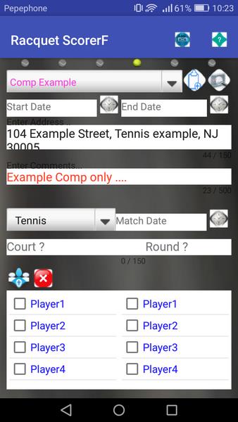 Racquet Game Scorer ဖန်သားပြင်ဓာတ်ပုံ 1