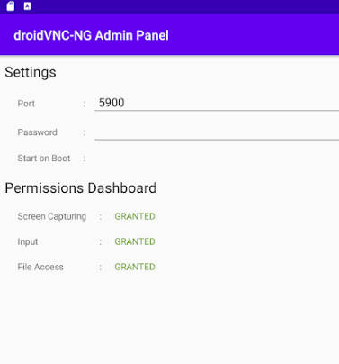 Schermata droidVNC-NG VNC Server 1