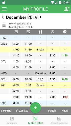 Working Timer - Timesheet ภาพหน้าจอ 1