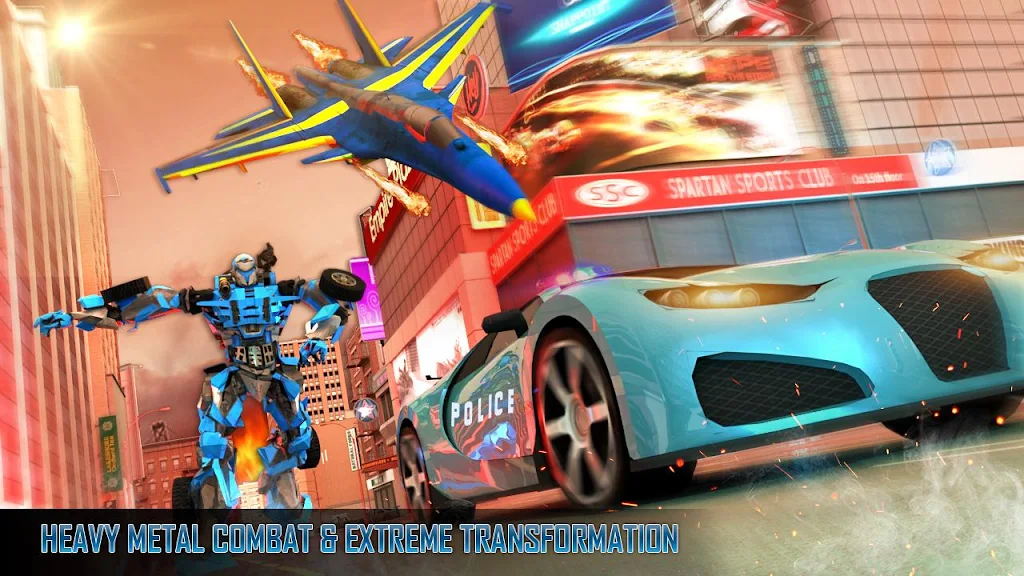 Police Air Jet Multi Robot Shooting Game 螢幕截圖 2