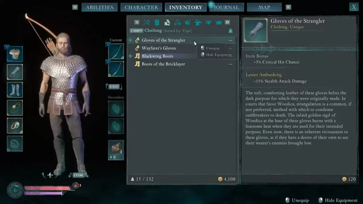 Guantes del estrangulador declarado