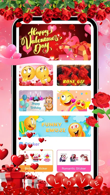 Happy Birthday & Rose GIF 螢幕截圖 0