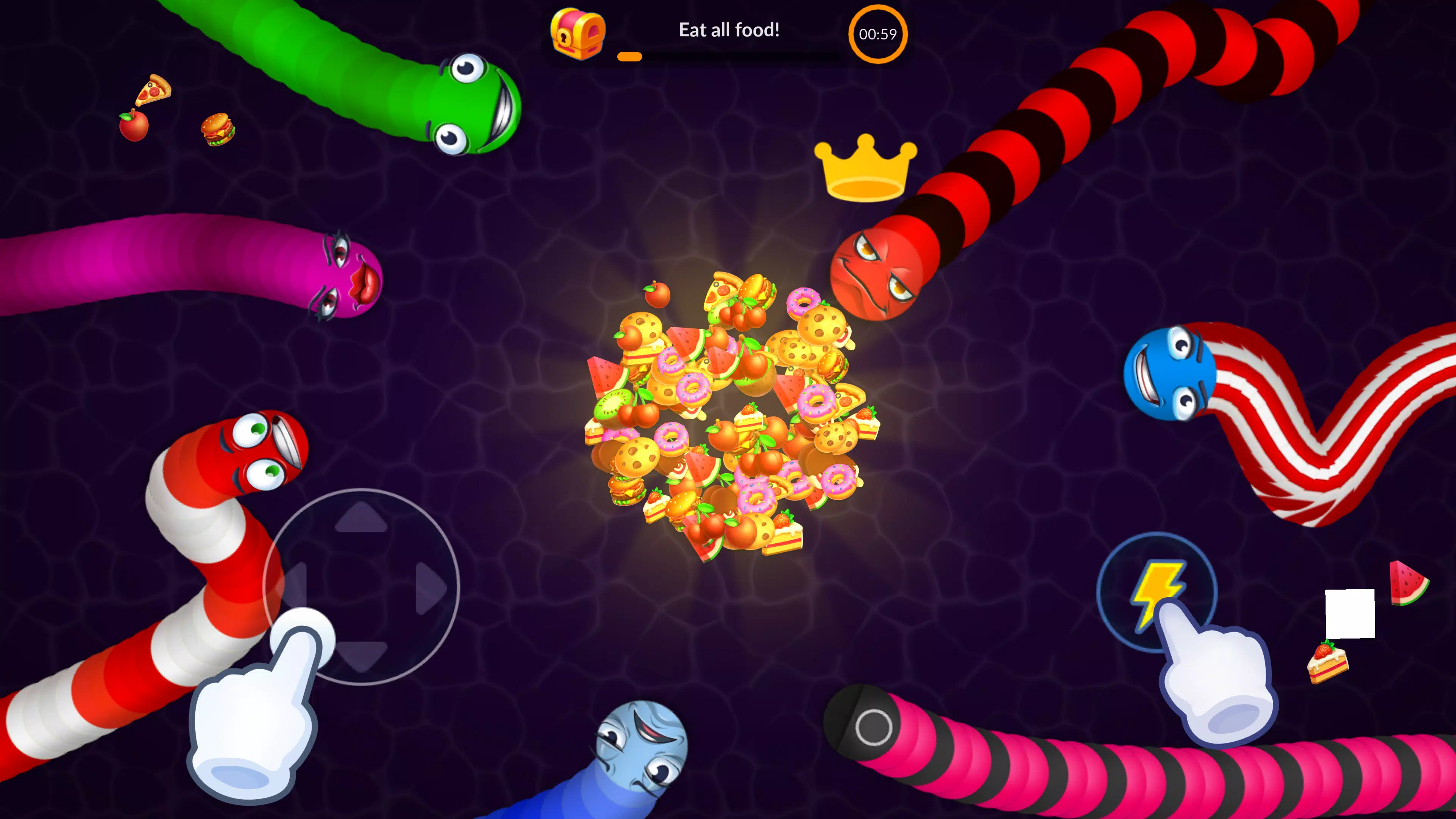 Snake vs Worms: Fun .io Zone 螢幕截圖 3