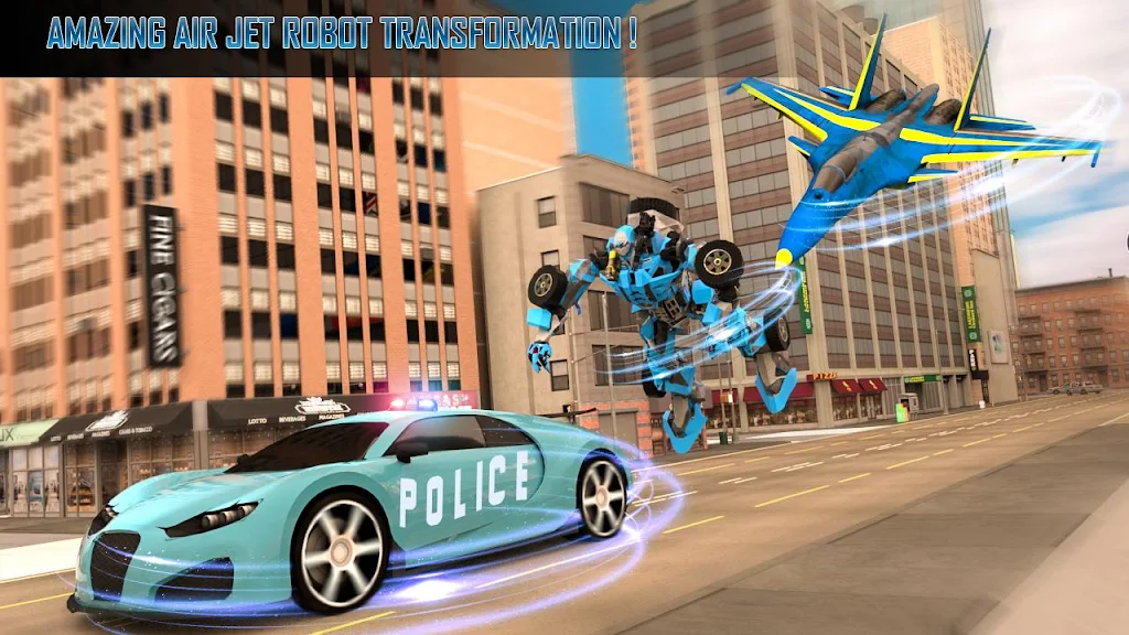 Police Air Jet Multi Robot Shooting Game 螢幕截圖 1