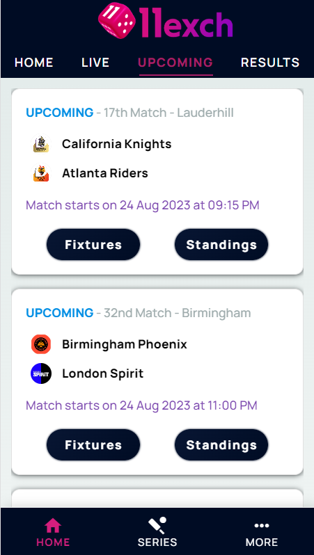11Exch Scores Line Cricket App Tangkapan skrin 3