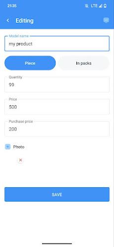 Schermata Account goods and sales 2