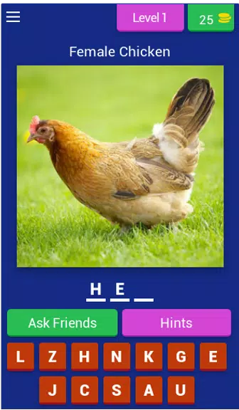 Animal Name: Male, Female, & Young (Animal Game) ဖန်သားပြင်ဓာတ်ပုံ 0