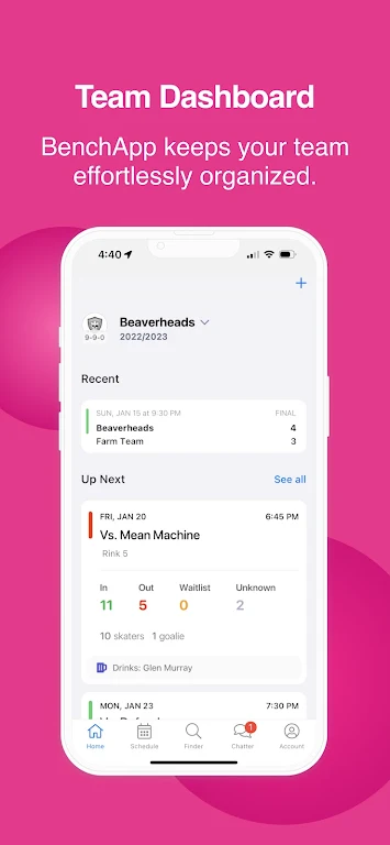 BenchApp - Sports Team Manager 螢幕截圖 1