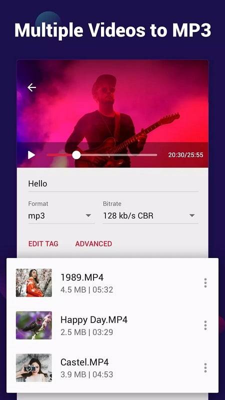 視頻轉MP3 - 視頻音頻轉換器，音樂剪輯，視頻剪輯 螢幕截圖 1