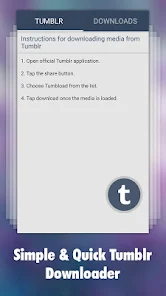 Photo & Video Explorer and Downloader for Tumblr ဖန်သားပြင်ဓာတ်ပုံ 0