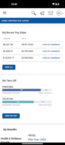Paychex Oasis Employee Connect Captura de tela 2