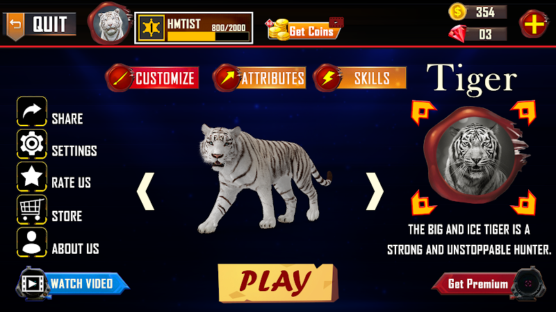 Tiger Simulator 3D Animal Game Скриншот 3
