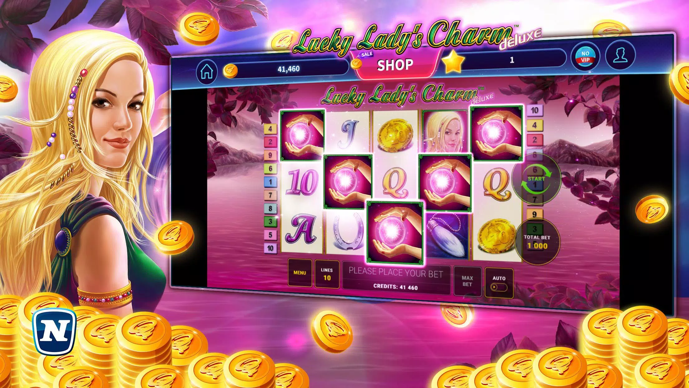 Schermata Lucky Lady’s Charm Deluxe Slot 0