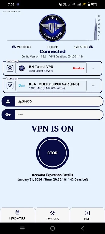 Schermata BH Tunnel VPN 2