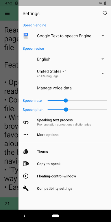 T2S: Text to Voice/Read Aloud Captura de pantalla 2