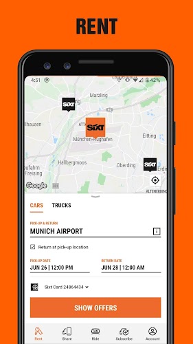 SIXT rent. share. ride. plus. 螢幕截圖 1