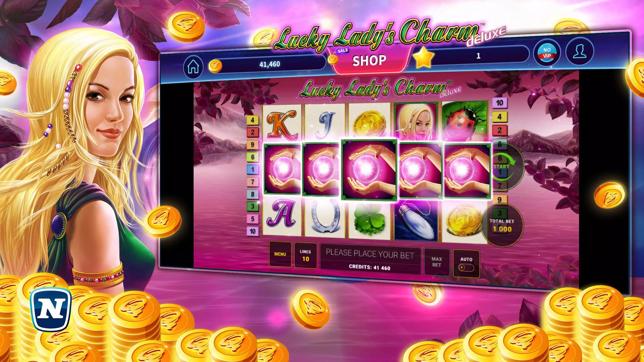 Schermata Lucky Lady’s Charm Deluxe Slot 2