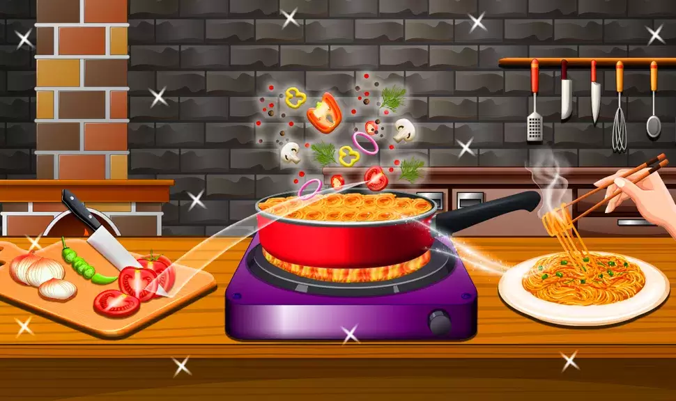 Crispy Noodles Cooking Game 螢幕截圖 1