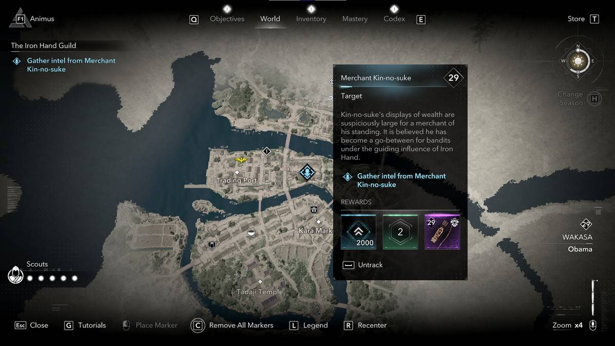 Alle Mitglieder der Eisenhandgilde in Assassins Creed Shadows Kin-No-Suke