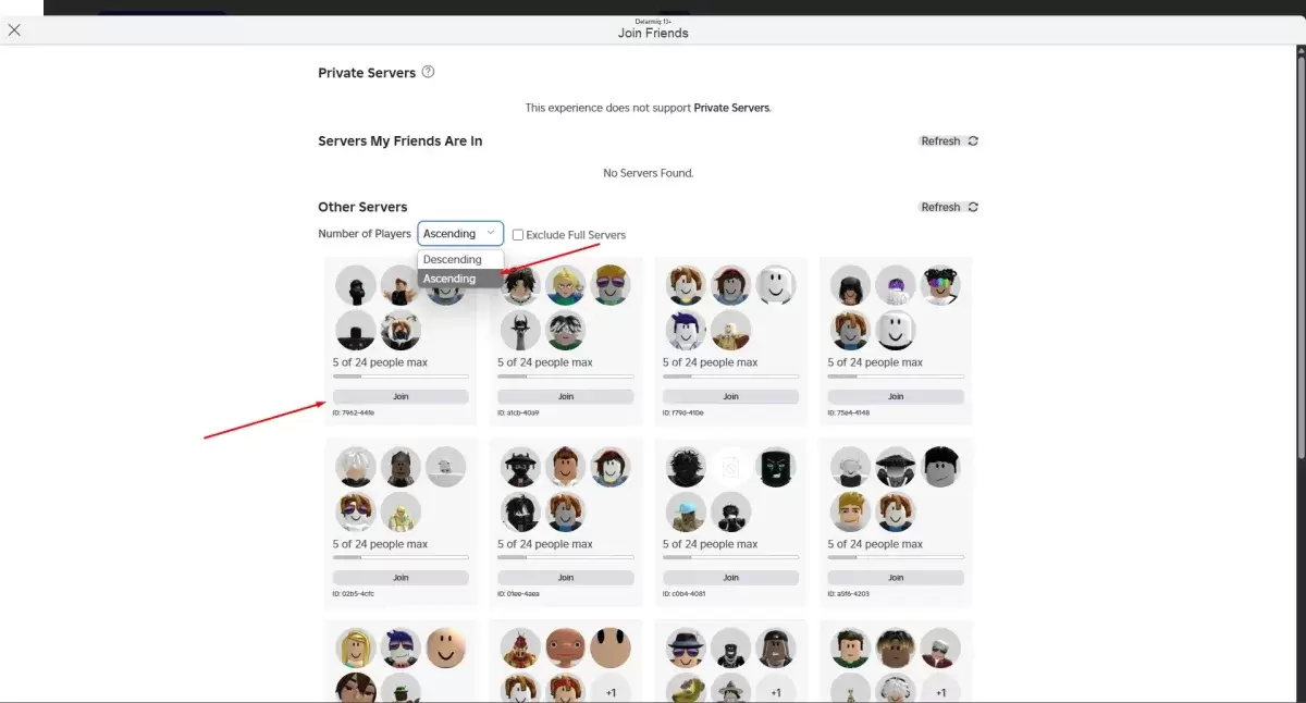 Roblox Blockspin服務器選擇菜單