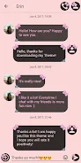 SMS Theme Ribbon Pink messages ဖန်သားပြင်ဓာတ်ပုံ 1