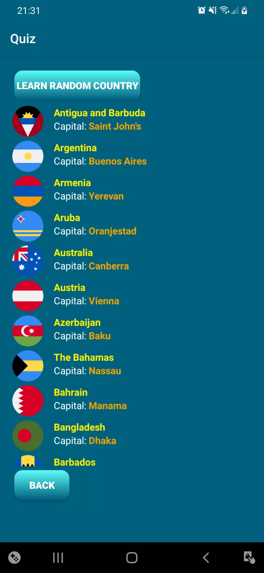 Countries, capitals, flags - W 螢幕截圖 1