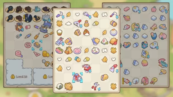 Une photo de divers articles de fusion tels que des outils de jardin de Merge Cat Town