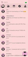 SMS Theme Ribbon Pink messages ဖန်သားပြင်ဓာတ်ပုံ 2