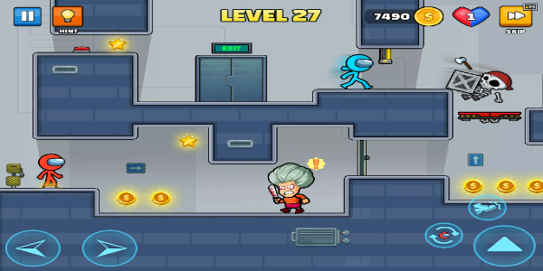 Red Blue Stickmen: Escape Game 螢幕截圖 2