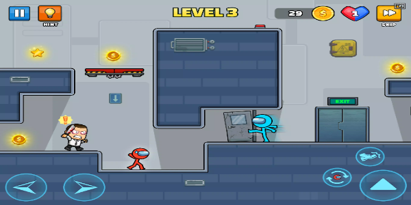 Red Blue Stickmen: Escape Game 螢幕截圖 0