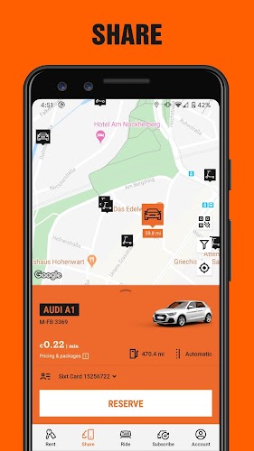 SIXT rent. share. ride. plus. 螢幕截圖 2