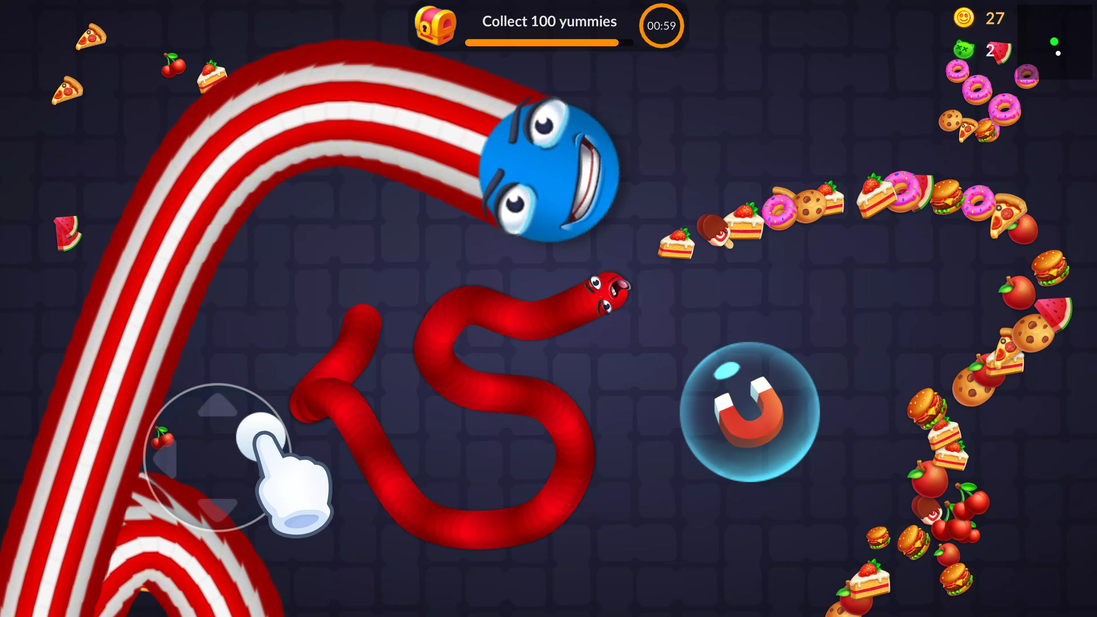 Snake vs Worms: Fun .io Zone 螢幕截圖 2
