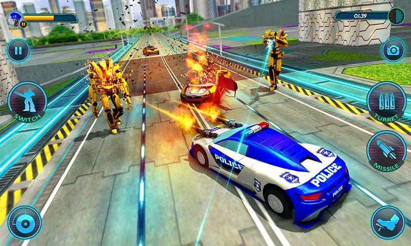 US Police Robot Car Revenge Ảnh chụp màn hình 1