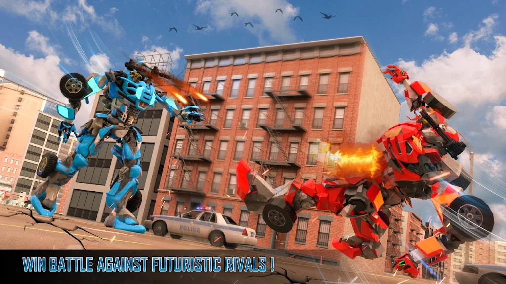 Police Air Jet Multi Robot Shooting Game 螢幕截圖 0